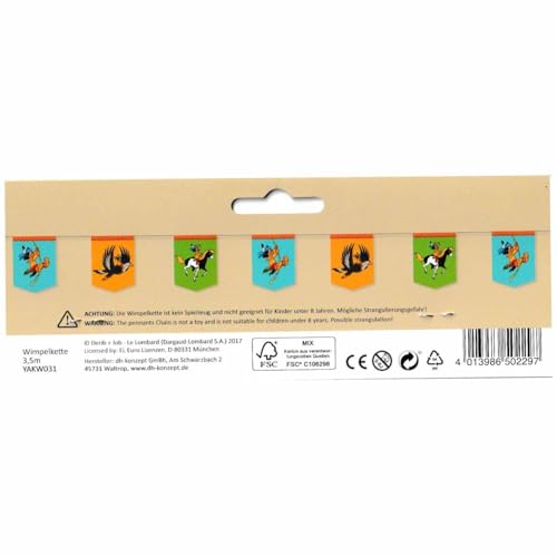 3,5m Wimpelkette * YAKARI * mit 10 Wimpeln für Kinderparty und Kindergeburtstag von DH-Konzept // Indianer Indianerjunge Sioux Kleiner Donner Deko Partykette Girlande Banner Party Set