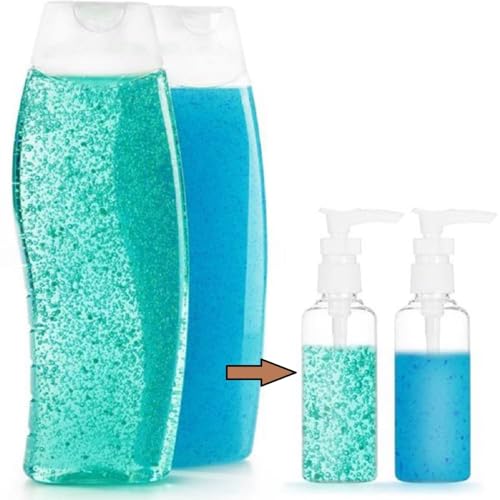 Kunststoff Pumpflasche,Transparente Airless Pumpflasche,Spenderflasche Kunststoff 6PC Transparente Reise Flaschen 100ml Seifenspender mit 2 Trichter für Kosmetische Lotion für Reisen