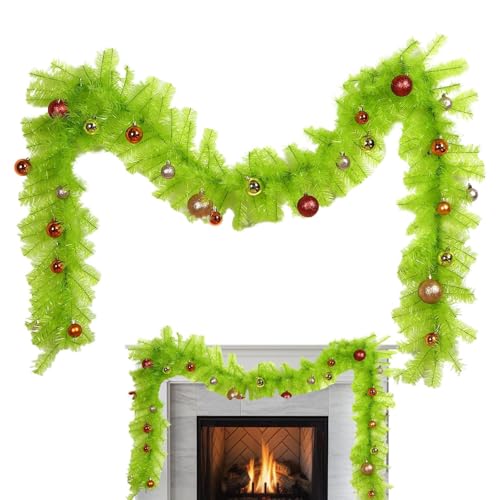 Guirnalda de Navidad para Exteriores, decoración de Corona de Pino de Navidad, Guirnalda de Pino Artificial Resistente a los Rayos UV para escaleras, Porche al Aire Libre, Boda, Chimenea,