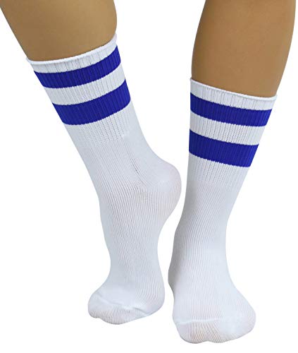 ToBeInStyle Women's Acrylic Ankle Hi With Double Stripe Top Crew Fun Athletic Socks