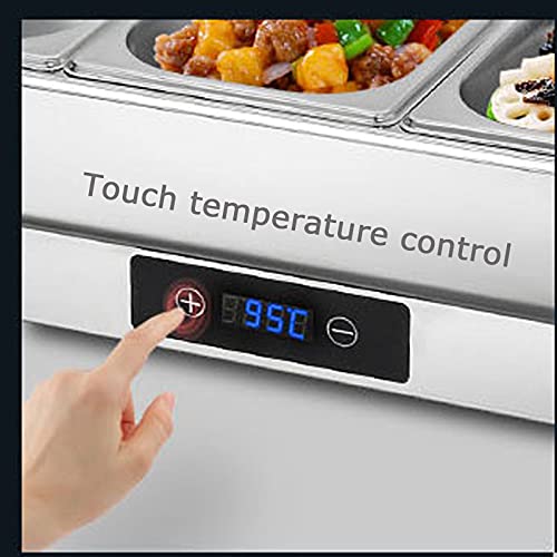YQJY Chafing Dish Speisewärmer Elektrisch, Edelstahl Warmhaltebehälter Mit Deckel Buffetwärmer Warmhaltegerät Rechteck… – Bild 3