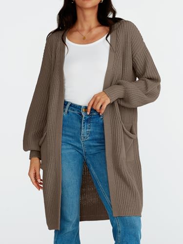 LILLUSORY Long Oversized Cardigans Sweaters for Women Open Front Knit Fall with Pockets 2025 Outfits Fashion2