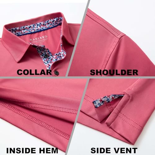 Image of Mens Polo Shirts Short and Long Sleeve Casual Solid Stylish Dry Fit Performance Designed Collared Golf Polo Shirts for Men