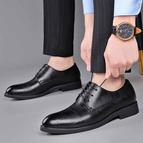YZABEL Men's Dress Shoes Casual Business Oxford Dress Shoes for Men Formal Business Casual Oxford Trendy Plaid Upper Tuxedo Shoes for Men2