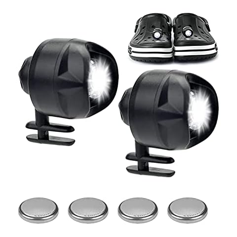 xinrongda 2Pcs Headlights for Croc, Shoe Headlights Accessories with 3 Light Modes, Small Lights for Croc, IPX5 Waterproof, Funny Shoe Accessories, Christmas Birthday Gift for Friends, Adults, Kids Cover