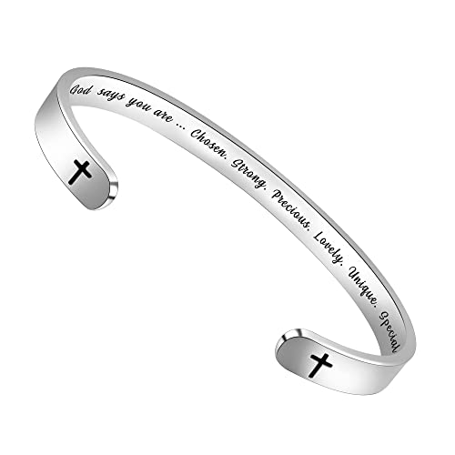 Btysun Bracelets for Women Mothers Day Bracelet Gifts from Daughter Inspirational Gifts for Women Graduation Gifts for Her Motivational Birthday Cuff Bangle Friendship Personalized Mantra Jewelry…