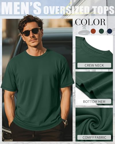 Image of Neer 3 Pack Big and Tall T-Shirts for Men L-7xl Tops | Large Casual Stretch Workout Tees, Short Sleeve Crewneck Oversized Shirts, Classic Summer Outfits, Comfy Basic Loose Clothes