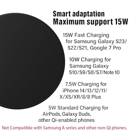 Image of 2Pcs Fast Wireless Charger,15W Max Wireless Charging Stand Compatible with iPhone 17 /17Plus /17Pro /16 /16Plus /16Pro /15 /14 /13 /12 /11 /X /XR,Samsung Galaxy S25 /S24 /S23 /S22 /S21 /S20 /S10 /S9 /S8 Note 20
