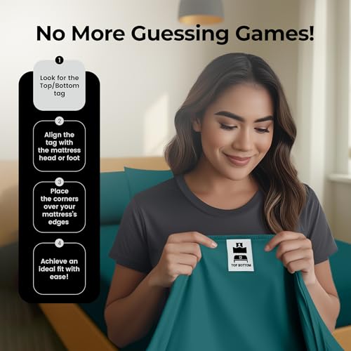 Image of Utopia Bedding King Fitted Sheet - Bottom Sheet - Deep Pocket - Soft Microfiber - Shrinkage and Fade Resistant - Easy Care -1 Fitted Sheet Only (Teal)