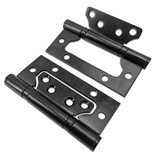 Aibrit 4 Inch Self Closing Hinges, Mute Spring Hinge for Heavy Weight Door, 2 Pack, Black