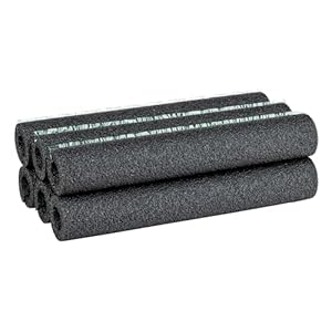Duck Brand Foam Pipe Covers, Pipe Insulation Foam Tubes for Hot and Cold Water Pipes, Pre Slit and Self Sealing Adhesive Edge, 0.75 in. x 1 Ft., 6 Sticks Per Package, 6 Feet Total, Black