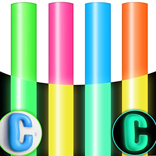 Puff Vinyl Heat Transfer Glow in The Dark Vinyl, Cysincos 4 Sheets 3D Puff Heat Transfer Vinyl for T-Shirts Hat Pillow Hoodie DIY Fabric Supplies Puff Vinyl Heat Transfer Glow in The Dark Vinyl, Cysincos 4 Sheets 3D Puff Heat Transfer Vinyl for T-Shirts Hat Pillow Hoodie DIY Fabric Supplies