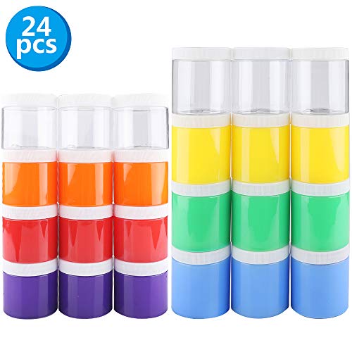 Habbi Slime Containers - 24 Pack Empty Slime Storage Jars 6 OZ.