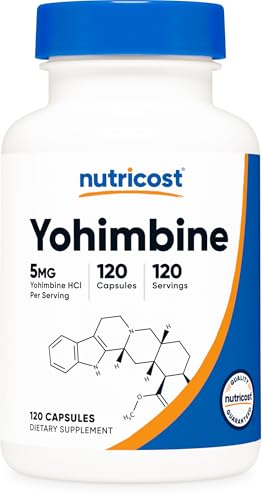 Nutricost Yohimbine HCl 5mg, 120 Capsules - Gluten Free and Non-GMO