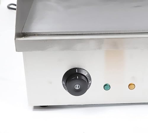 Miniatura 5 de Parrilla eléctrica comercial Teppanyaki de acero inoxidable con doble control de temperatura, sartén grande para barbacoa, panqueques, filete (sin