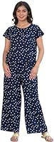 Yash Gallery Women's Rayon Printed Night Suit/Pajama Set (1202Ykblue-1_Blue_5XL)