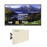 SYLVOX Outdoor Fernseher mit Abdeckung, 43 Zoll Smart QLED TV, Wetterfest Outdoor TV Support Google...