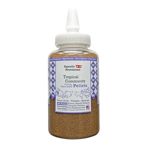 Extra Small Fish Food Pellets 4.23 oz, Sinking 0.5mm
