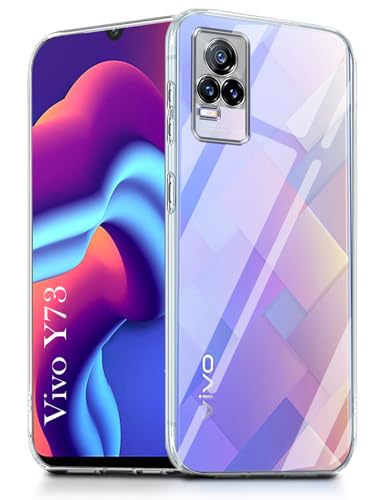 Image of Jkobi Back Cover for Vivo Y73 (Silicone Clear Shockproof Case with Camera Protection and Dust Plugs | Transparent)