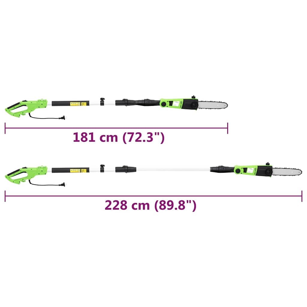 Mangloder 2 en 1 Barras telescópicas Motosierra Cortasetos 25cm 41cm 710W 550W Eléctrica Ajustable de 181 a 242cm para Árbol y seto con Correa de Hombro