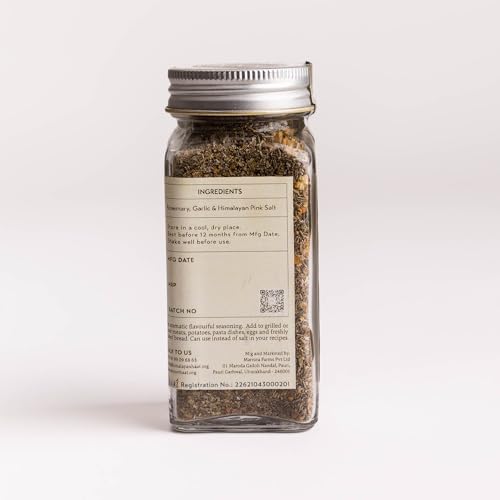 Image of Himalayan Haat Rosemary Garlic Seasoning Salt - Aromatic Gourmet Blend with Himalayan Pink Salt & Single-Origin Herbs | Perfect for Stews, Pasta & Potatoes | 65g