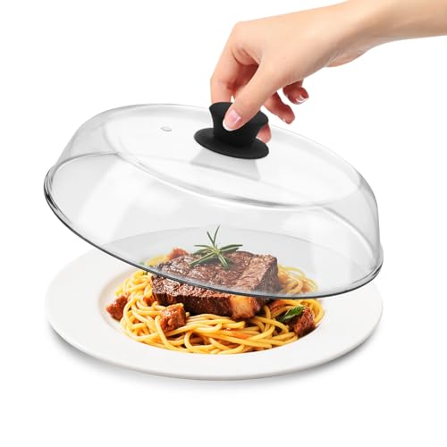 10in Glass Microwave Splatter Cover for Food with Silicone Mat, 10in Glass...