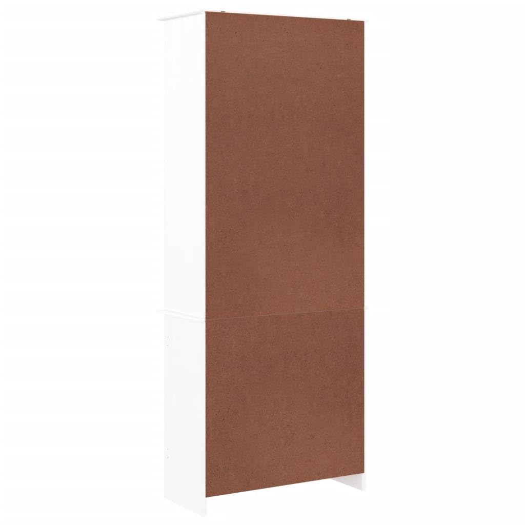 Homgoday Dekoracja mebli, wysoka biała witryna 77 x 35 x 186,5 cm lite drewno sosnowe meble do wnętrz/na zewnątrz do salonu biura
