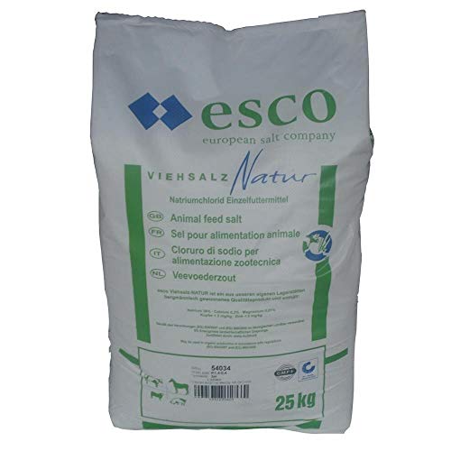 Esco Viehsalz Natur 25kg Rinder Pferde Schafe Ziegen Wild Salz Streusalz