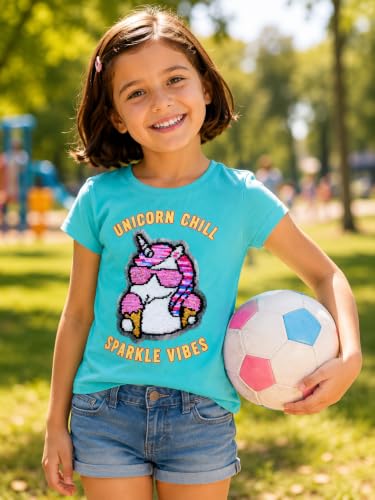 Image of Flip Sequin Unicorn Shirt Tee for Girls 3-12 Years