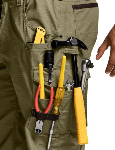 Image of CQR Men's Quick Dry Work Pants, Water Resistant Outdoor Tactical Pants, Lightweight Stretch Cargo Hiking Pants