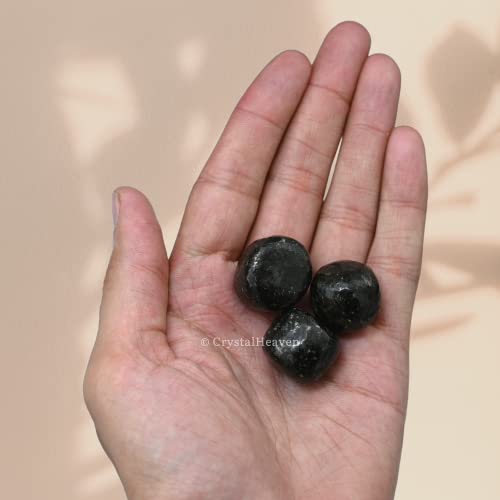 Image of Nuummite Certified Crystal Healing Tumbled Stone, Natural Polished Crystals for DIY Crafts, Manifestation, Meditation, Pooja Feng Shui and Reiki Healing (30 Grams)
