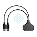 USB 3.0 to SATA 22 Pin 2.5 Inch Hard Disk Driver SSD Adapter Connector Converter Cable Dual Double USB High Speed