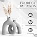 Ceramic Hug Vase (Soft Gray) Modern Donut Style Hugging Vases for Flowers Minimalist Decor – Hollow Ceramic Waterproof Home Decor Vases for Living Room, Bed Room, Book Shelf, Entryway Table.