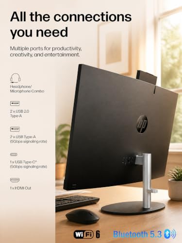 Image of HP 27 inch Touchscreen All-in-One Desktop Computer, AMD Ryzen 7 7730U