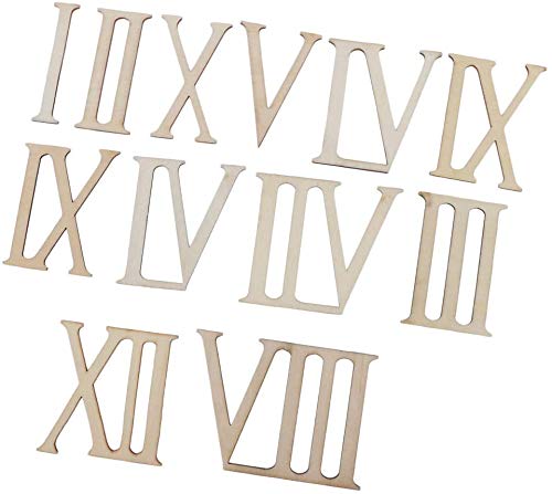 Amazon.co.jp: 木製ローマ数字 DIY木製数字 12個 ホームウォール