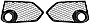 YLT AUTO Open mesh front fog light cover (black) for 2017 2018 2019 2020 2021 Honda Civic FK8 Type R