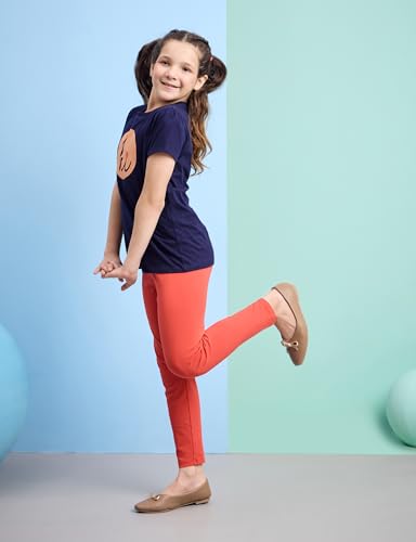 Image of Amazon Brand - Symbol Girl's Cotton Jersey Stretchable Leggings | Ankle Length | Aged 2-14 Years