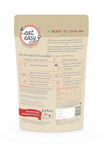 Image of Eat Easy Jain Breakfast Combo - Ready to Eat Instant Breakfast | (4 travel packs-2 poha 2 upma) | No Onion No Garlic | Just Heat And Eat | Instant Jain Food for Travel, Hostel, Trekking, Camping, Hiking