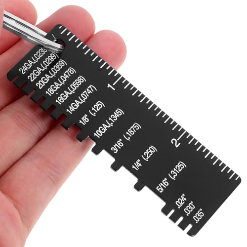 SOLUSTRE herramienta calibre de alambre de doble cara de acero inoxidable para medición precisa del grosor de soldadura accesorio portátil para inspección de fabricación de soldaduras con diseño ergonómico miniatura 7