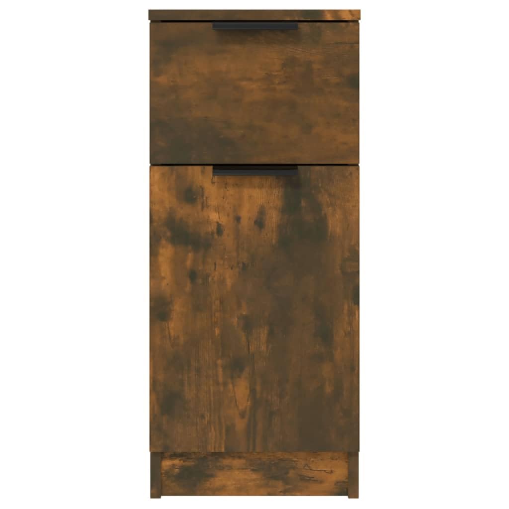 Zestaw 2 komodów, dąb wędzony, materiał drewnopochodny, 30 x 30 x 70 cm, z drzwiami i szufladą, uniwersalna szafka do przechowywania do salonu, sypialni, kuchni, przedpokoju