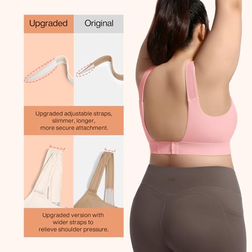 Image of High Impact Sports Bras for Women Adjustable Zip Front Plus Size Workout Bra Full Coverage Removable Padded Running