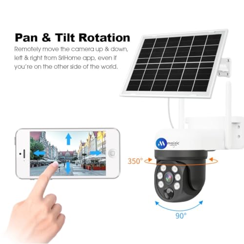 Image of Maizic Smarthome Ultracam WiFi Solar Security Camera 4MP 2K WiFi FHD HD Solar Outdoor IP66 Waterproof Coloured Day Night Vision Live View Two Way Audio 128 GB Supportable
