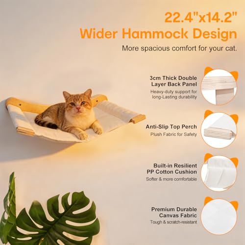 Estante de pared para gatos 8 en 1 para gatos grandes de madera miniatura 6