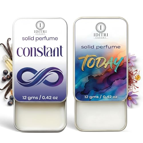 Image of IDITRI EXPORT Solid Perfume |Today&Constant Alcohol Free Wax Perfume Balm, Long Lasting | Pocket Tin 12g, Pack Of 2| Non Greasy Smooth Glide, Travel Friendly Men And Women