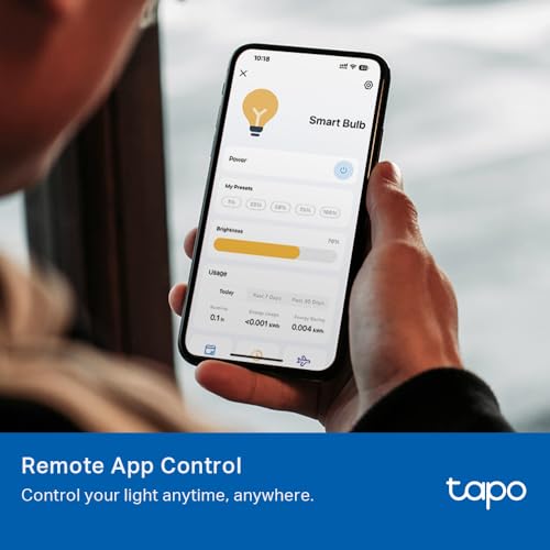 Image of TP-Link Tapo Smart Light Bulbs - Natural Daylight, Dimmable, Compatible w /Alexa and Google Home, A60 Bulb /E27 Base, 60W Equivalent, 800LM CRI>90, 2.4GHz WiFi Only, No Hub Required, Tapo L520E(4-Pack)