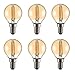 Price comparison product image TEKLED® Golf Ball Filament Vintage LED Bulbs | P45 E14 Small Edison Screw | Energy Saving 2W Light Bulb 22W Equivalent | NONDIMMABLE Amber 2400K 220LM | 6-Pack | Warm White