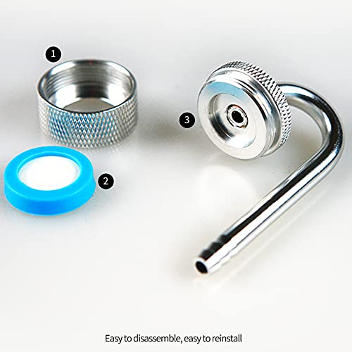 ZHENA Diffusore CO2 per Acquario, Diffusore CO2 a Forma di U in Alluminio per Acquario - 24 mm, Argento - Image 4