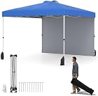Foto di RELAX4LIFE Tenda Pop-up 3x3M con Parete Laterale & Tetto Ventilato, Borsa a Rotelle, 4 Sacchi di Sabbia, 4 Corde, 8 Picchetti, Riparo Portatile per Festa, Patio, Campeggio (BLU)