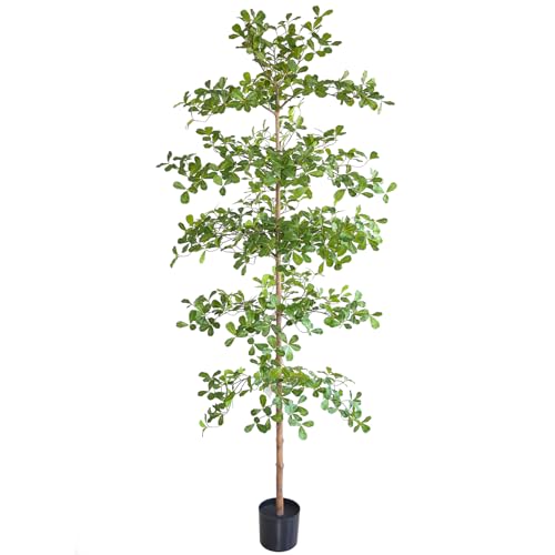 Artificial Black Olive Tree, 8FT Tall Big Leaf Faux Shady Lady Tree with Potted, Fake Olive Tree for...