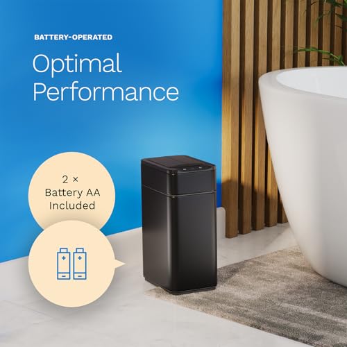 Image of hOmeLabs 2.4 Gallon Touchless Sensor Trash Can Black